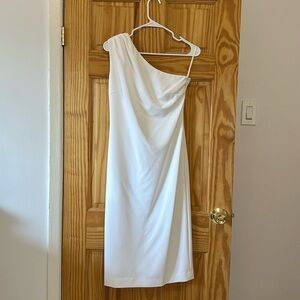 Brooks Brothers - White - One Shoulder Midi Dress - Size 2